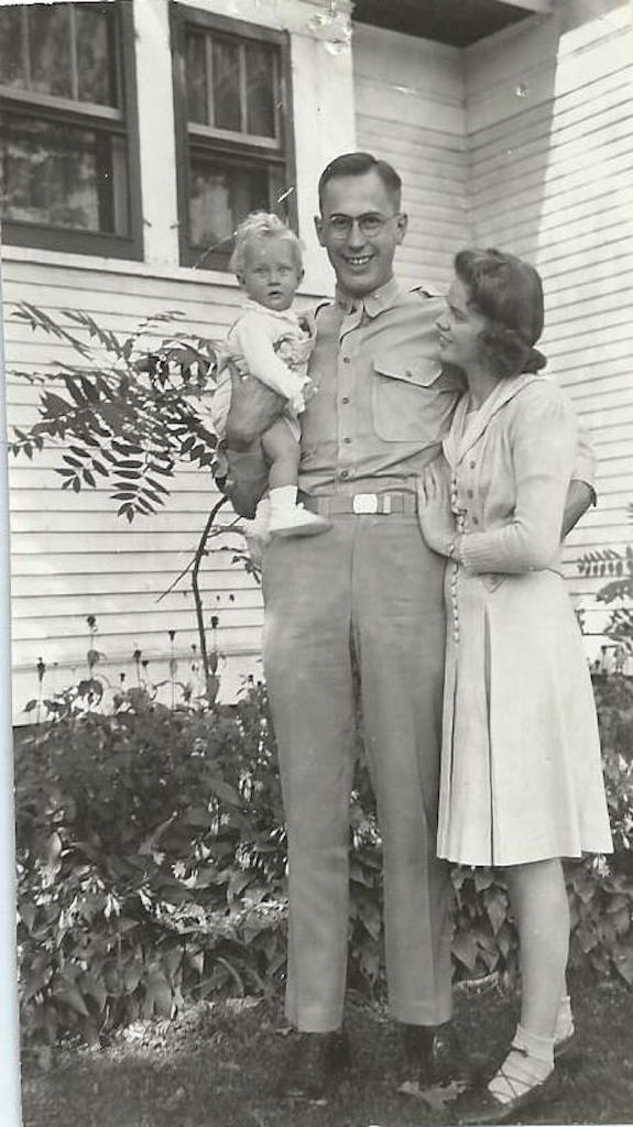 Our little family the day Dad left for World War II in 1943. Upon return, in 1945, he became a resident in Internal Medicine at the Mayo Clinic.